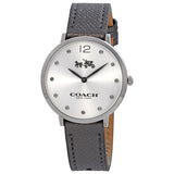 Coach Slim Easton Silver Dial Grey Leather Strap Watch for Women - 14502686 Buy Now By Coach