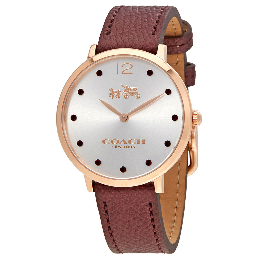 Coach Slim Easton Silver Dial Brown Leather Strap Watch for Women - 14502694 Buy Now By Coach