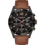 Coach Sullivan Chronograph Black Dial Brown Leather Strap Watch for Men - 14602070 Buy Now By Coach