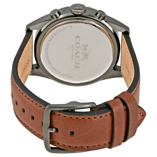 Coach Sullivan Chronograph White Dial Brown Leather Strap Watch for Men - 14602057 Buy Now By Coach