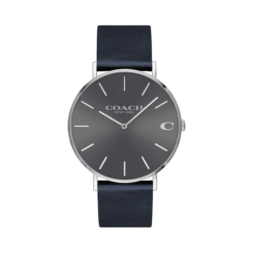 Coach Charles Grey Dial Black Leather Strap Watch for Men - 14602150 Buy Now By Coach