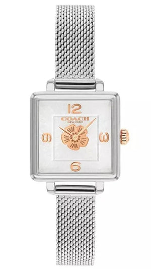 Coach Cass White Dial Silver Mesh Bracelet Watch for Women - 14503697 Buy Now By Coach