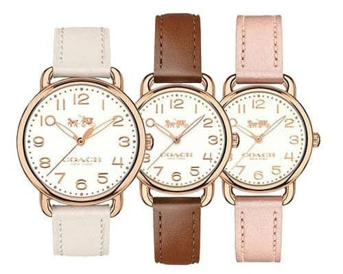 Coach Delancey Cream Dial Brown Leather Strap Watch For Women - 14502751 Buy Now By Coach