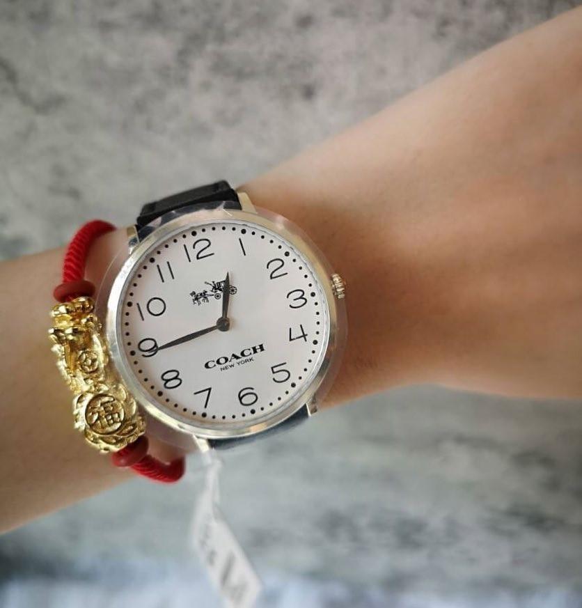 Coach Slim Easton White Dial Black Leather Strap Watch for Women - 14502683 Buy Now By Coach