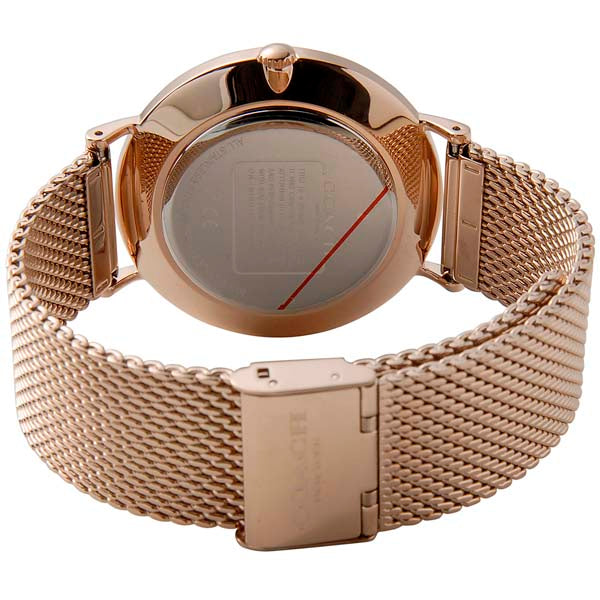 Coach Charles Black Dial Rose Gold Mesh Bracelet Watch for Men - 14602552 Buy Now By Coach