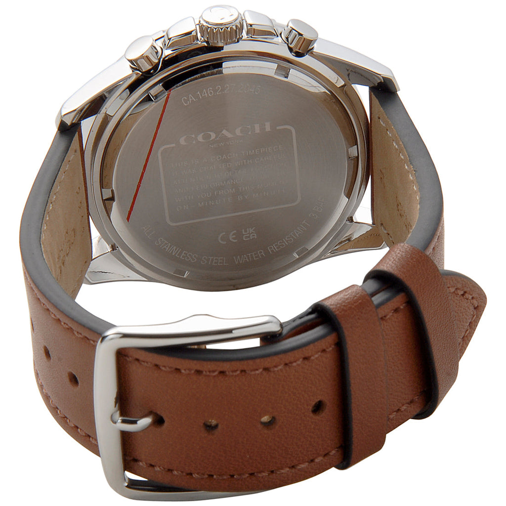 Coach Kent Chronograph Blue Dial Brown Leather Strap Watch for Men - 14602560 Buy Now By Coach