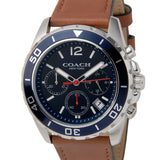 Coach Kent Chronograph Blue Dial Brown Leather Strap Watch for Men - 14602560 Buy Now By Coach