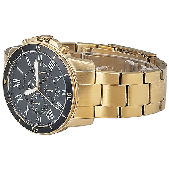 Fossil Inscription Automatic Black Dial Gold Steel Strap Watch for Men - FS5267 Buy Now By Fossil