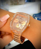 Guess Raven Diamonds Rose Gold Dial Rose Gold Steel Strap Watch for Women - GW0104L3 Buy Now By Guess