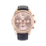 Michael Kors Lexington Chronograph Rose Gold Dial Black Leather Strap Watch For Men - MK8516 Buy Now By Michael Kors