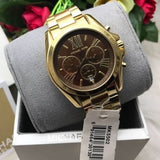 Michael Kors Bradshaw Brown Dial Gold Steel Strap Watch for Women - MK5502 Buy Now By Michael Kors