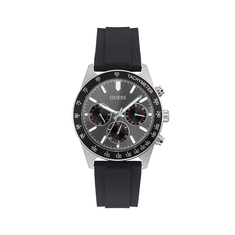 Guess Altitude Chronograph Black Dial Black Rubber Strap Watch for Men - GW0332G1 Buy Now By Guess