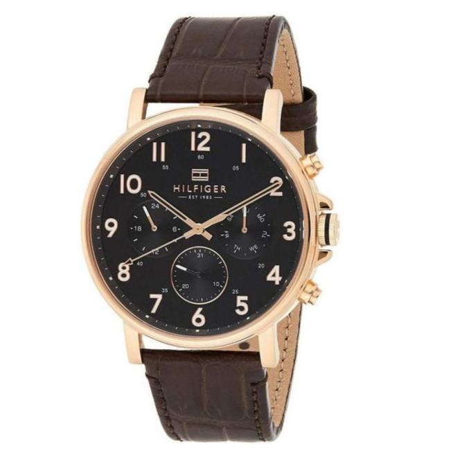 Tommy Hilfiger Daniel Black Dial Brown Leather Strap Watch for Men - 1710379 Buy Now By Tommy Hilfiger