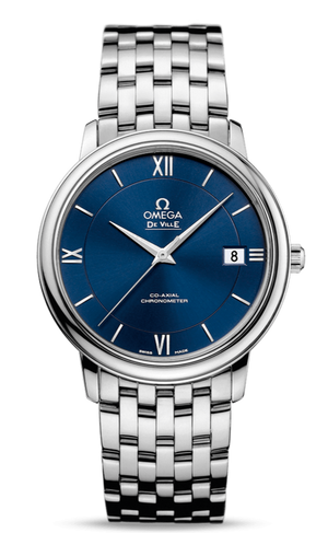 Omega De Ville Prestige Co-Axial Orbis Blue Dial Silver Steel Strap Watch for Men - 424.10.40.20.03.001 Buy Now By Omega
