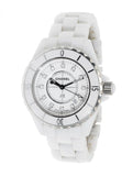 Chanel J12 Diamonds Ceramic White Dial White Steel Strap Watch for Women - J12 H1628 Buy Now By Chanel