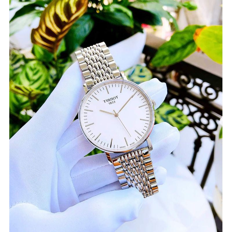 Tissot T Classic Everytime Large White Dial Silver Steel Strap Watch for Men - T109.610.11.031.00 Buy Now By Tissot