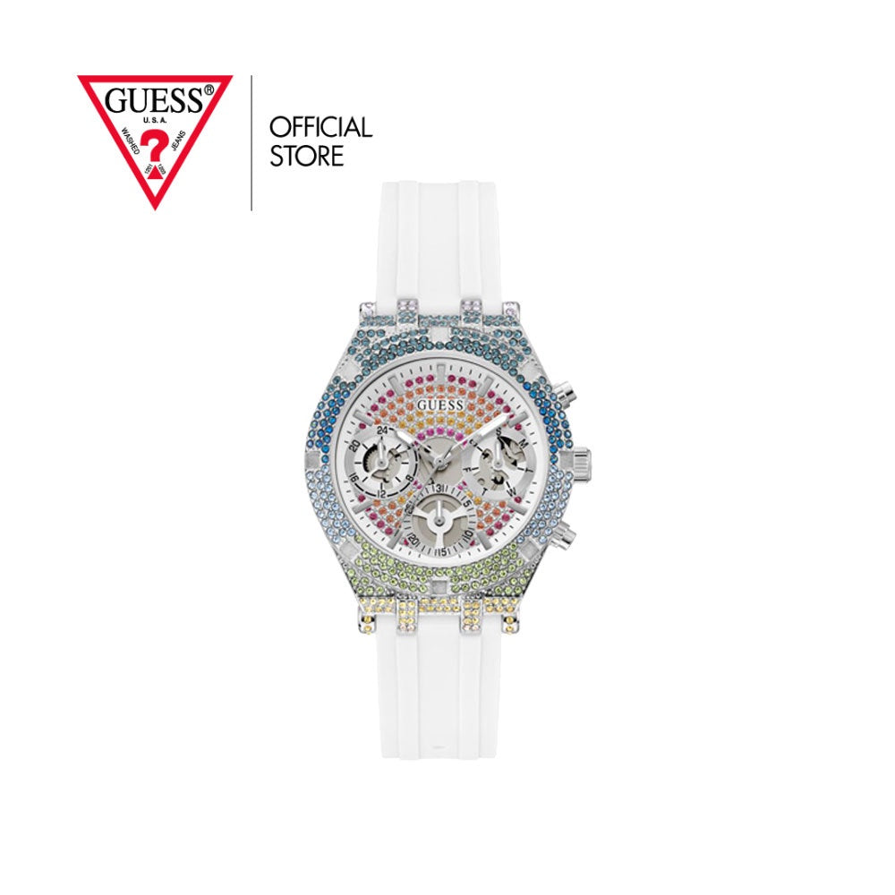 Guess Glitz Pride Limited Edition White Dial White Rubber Strap Watch for Women - GW0407L4 Buy Now By Guess