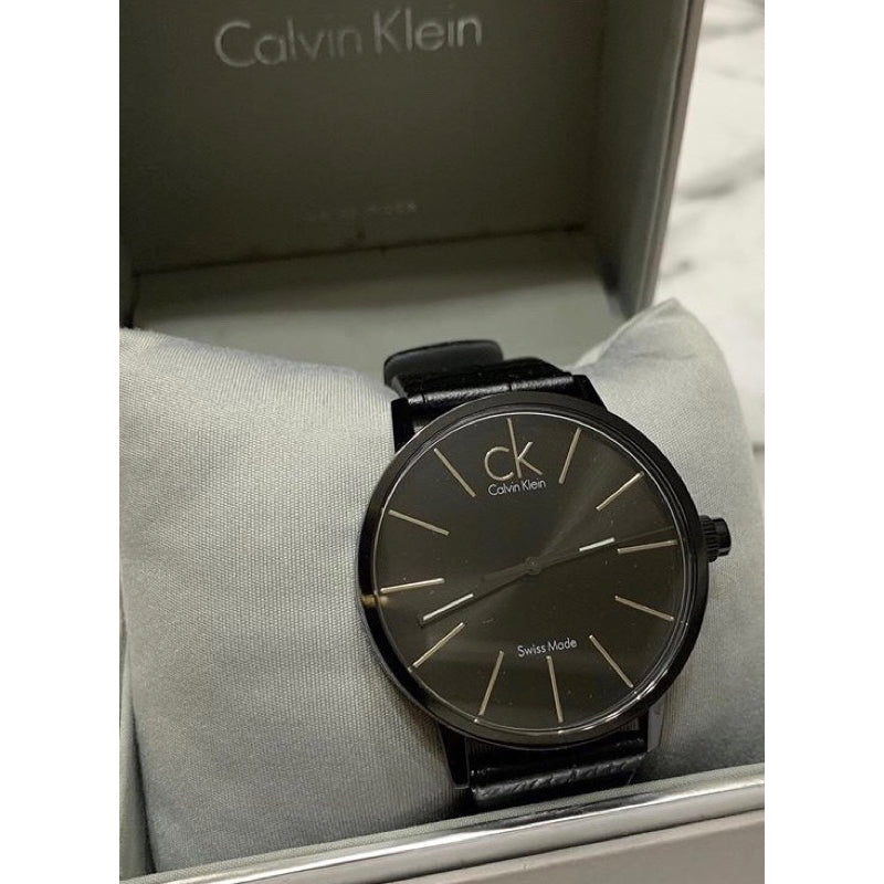 Calvin Klein Post Minimal Black Dial Black Leather Strap Watch for Men - K7621401 Buy Now By Calvin Klein