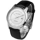 Calvin Klein Infinity Silver Dial Black Leather Strap Watch for Men - K5S341C6 Buy Now By Calvin Klein