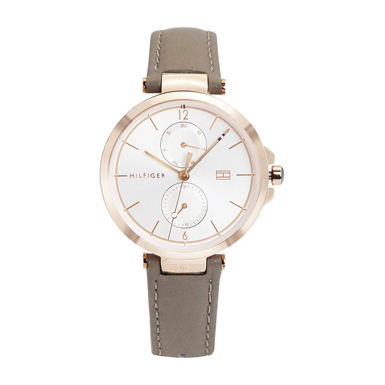 Tommy Hilfiger Angela Quartz Silver Dial Brown Leather Strap Watch for Women - 1782125 Buy Now By Tommy Hilfiger