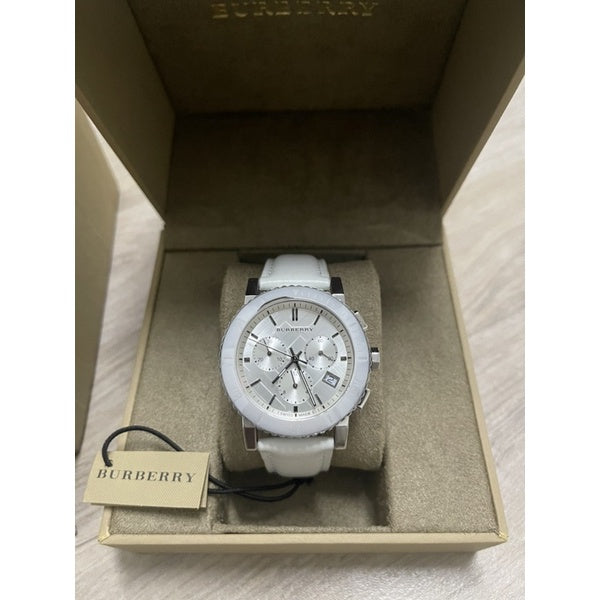Burberry City Chronograph White Dial White Leather Strap Watch For Women - BU9701 Buy Now By Burberry