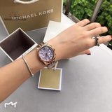 Michael Kors Lexington Purple Dial Rose Gold Steel Strap Watch For Women - MK6207 Buy Now By Michael Kors