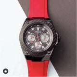 Guess Legacy Black Dial Red Silicone Strap Watch for Men - W1049G6 Buy Now By Guess
