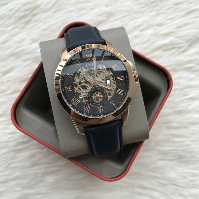 Fossil Grant Mechanical Blue Dial Blue Leather Strap Watch for Men - ME3054 Buy Now By Fossil