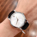 Movado Museum Quartz Silver Dial Black Leather Strap Watch For Men - 2100001 Buy Now By Movado