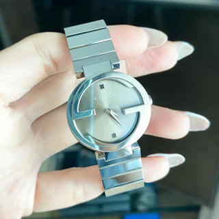 Gucci Interlocking G Brown Dial Silver Steel Strap Watch For Women - YA133506 Buy Now By Gucci