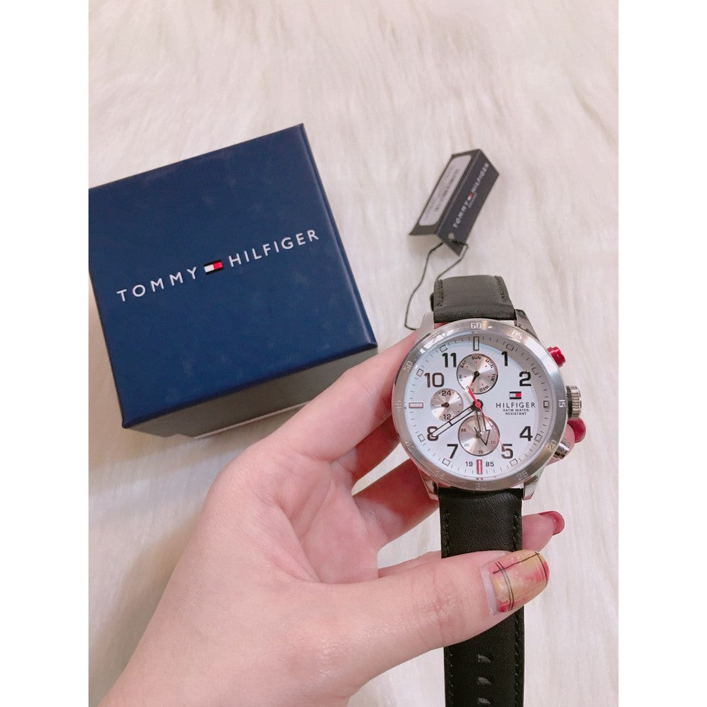 Tommy Hilfiger Trent Multifunction White Dial Black Leather Strap Watch for Men - 1791138 Buy Now By Tommy Hilfiger