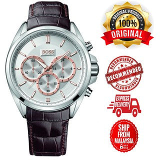 Hugo Boss Driver Quartz Silver Dial Brown Leather Strap Watch For Men - HB1512881 Buy Now By Hugo Boss