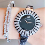 Swarovski Crystal Rose Black Dial Silver Steel Strap Watch for Women - 5484076 Buy Now By Swarovski