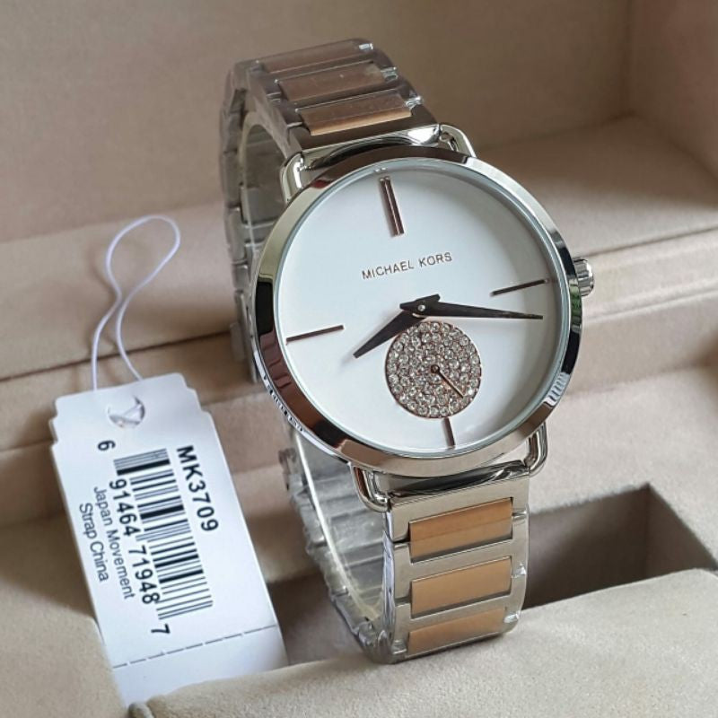 Michael Kors Portia Quartz Silver Dial Two Tone Steel Strap Watch For Women - MK3709 Buy Now By Michael Kors