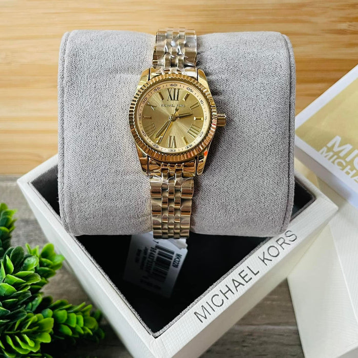 Michael Kors Lexington Quartz Silver Dial Gold Steel Strap Watch For Women - MK3229 Buy Now By Michael Kors