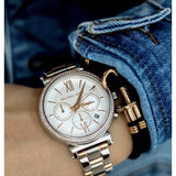 Michael Kors Sofie Chronograph Quartz White Dial Two Tone Steel Strap Watch For Women - MK6558 Buy Now By Michael Kors