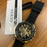 Guess Momentum Black Dial Black Rubber Strap Watch for Men - GW0263G1