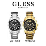 Guess Chronograph Black Dial Silver Steel Strap Watch for Men - W0193G2 Buy Now By Guess