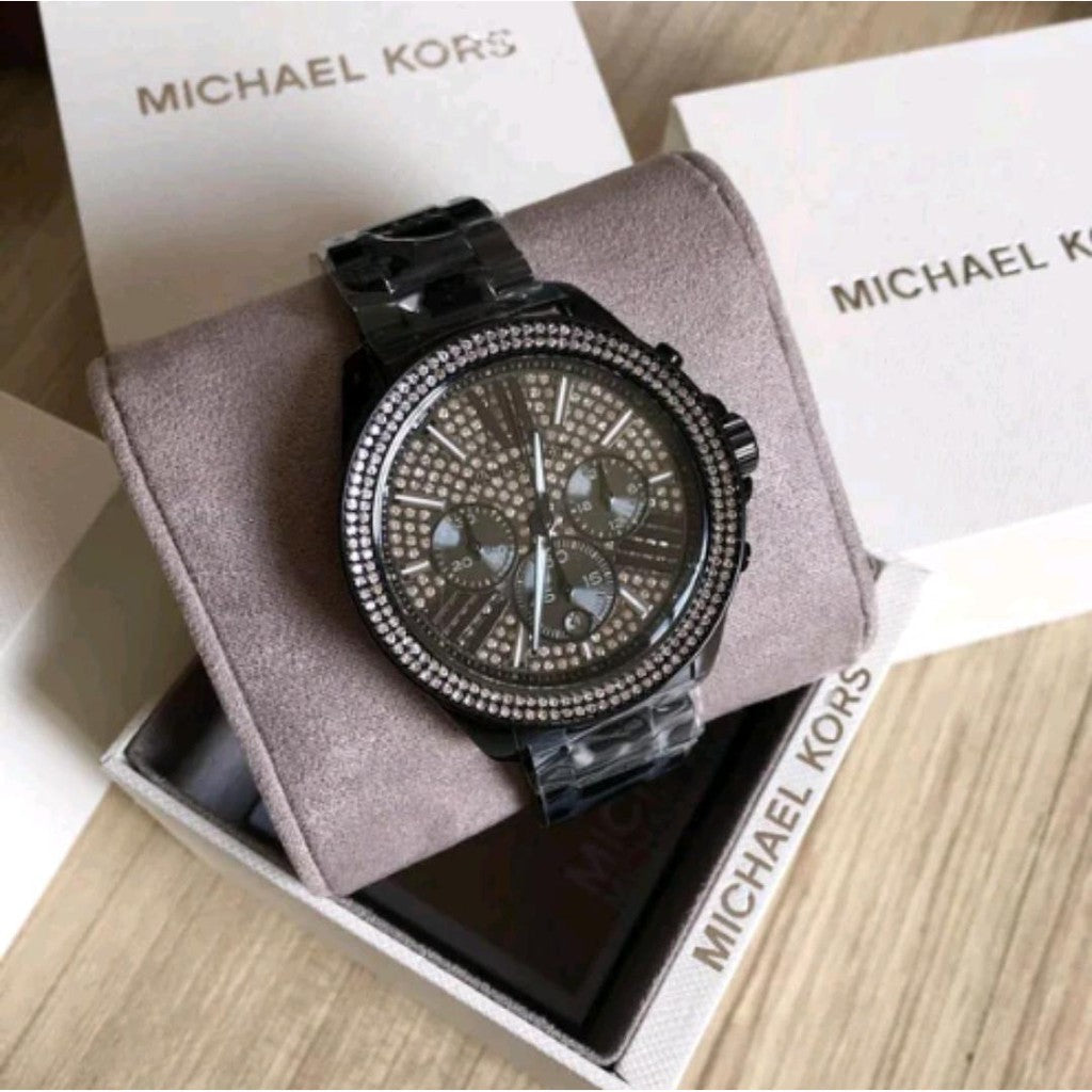 Michael Kors Wren Crystals Black Dial Black Steel Strap Watch For Women - MK6419 Buy Now By Michael Kors