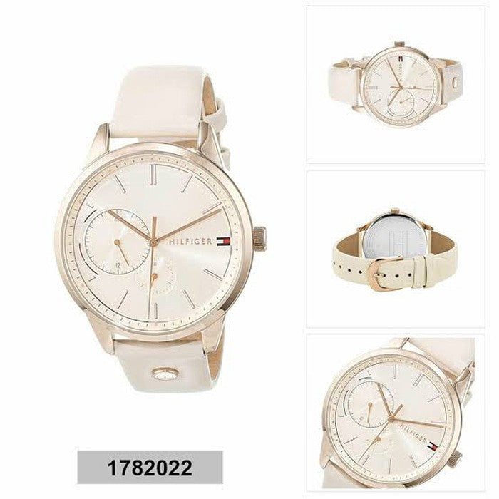Tommy Hilfiger Brooke Quartz White Dial Cream Leather Strap Watch for Women - 1782022 Buy Now By Tommy Hilfiger