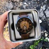 Fossil Townsman Automatic Black Dial Brown Leather Strap Watch for Men - ME3155 Buy Now By Fossil