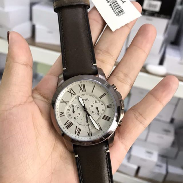 Fossil Grant Chronograph White Dial Brown Leather Strap Watch for Men - FS5344 Buy Now By Fossil