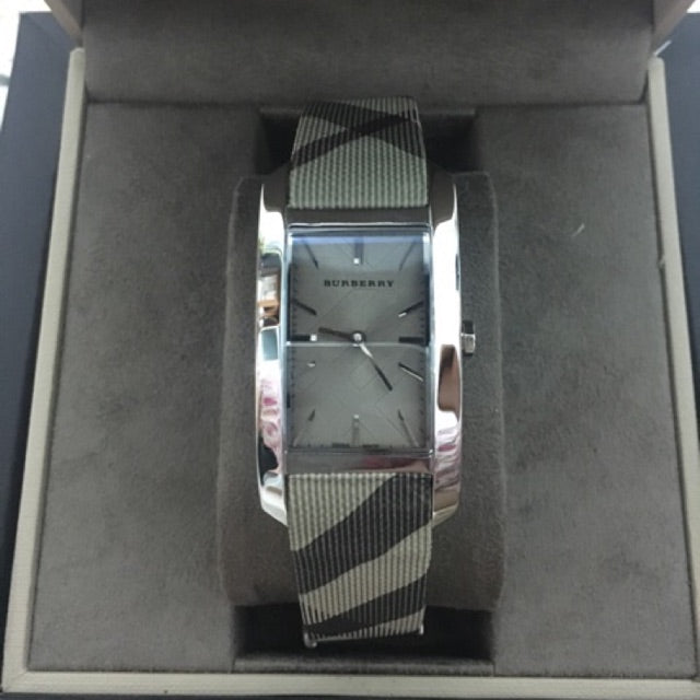 Burberry Nova Check Silver Dial Two Tone Leather Strap Watch For Women - BU9404 Buy Now By Burberry