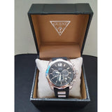 Guess Intrepid Chronograph Black Dial Two Tone Steel Strap Watch for Men - W0167G1 Buy Now By Guess