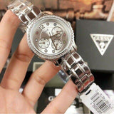 Guess Enchanting Diamonds Silver Dial Silver Steel Strap Watch for Women - W0305L1 Buy Now By Guess