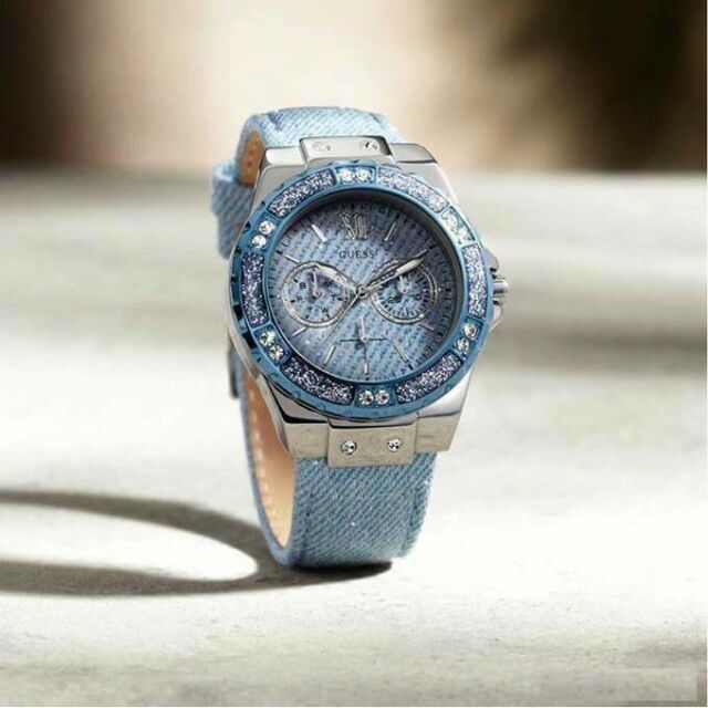 Guess Limelight Quartz Blue Dial Blue Leather Strap Watch For Men - W0775l1 Buy Now By Guess