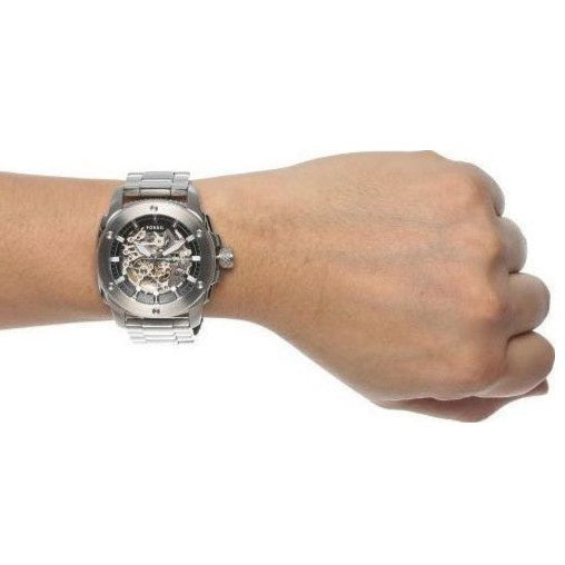 Fossil Modern Machine Automatic Silver Dial Silver Steel Strap Watch for Men - ME3081 Buy Now By Fossil