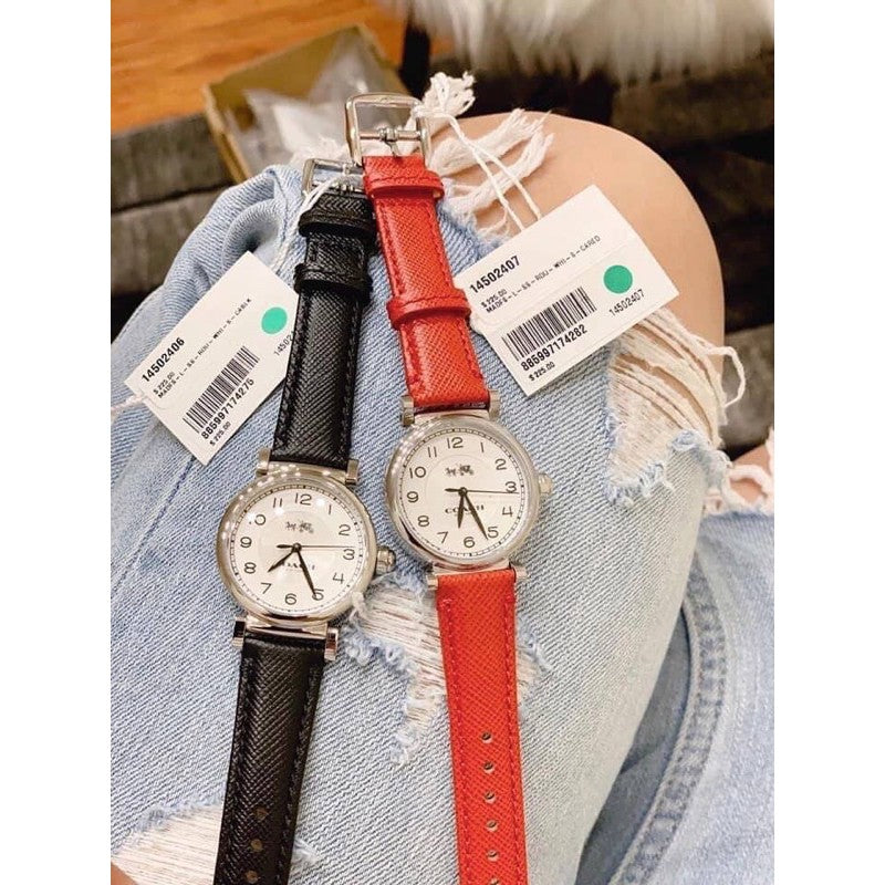 Coach Madison White Dial Red Leather Strap Watch for Women - 14502407 Buy Now By Coach