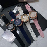 Guess Zena Chronograph Black Dial Black Rubber Strap Watch For Women - W1094L6 Buy Now By Guess