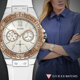 Guess Limelight White Dial White Rubber Strap Watch for Women - W1053L2 Buy Now By Guess